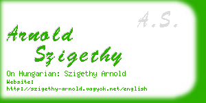 arnold szigethy business card